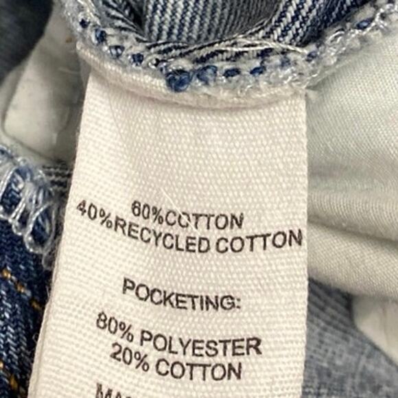 Princess Polly Women Blue High Waisted Raw Hem Cut Off Denim Jean Shorts Size 4 - Picture 5 of 5